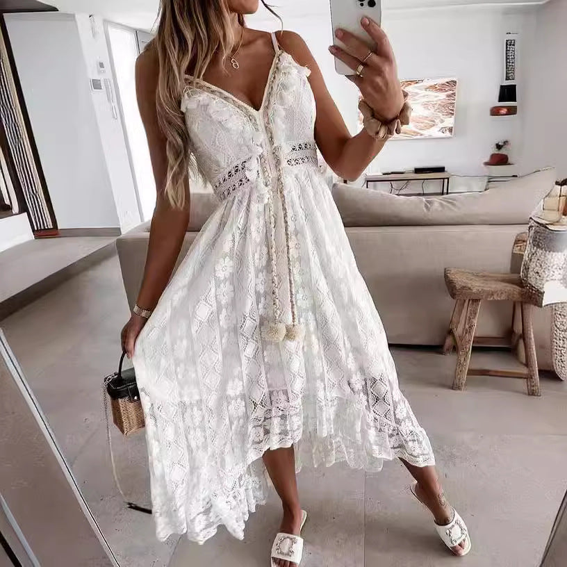 Lace Strap Maxi Dress