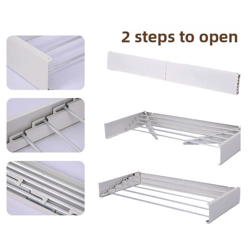 Foldable Metal Drying Rack for Bathroom Balcony