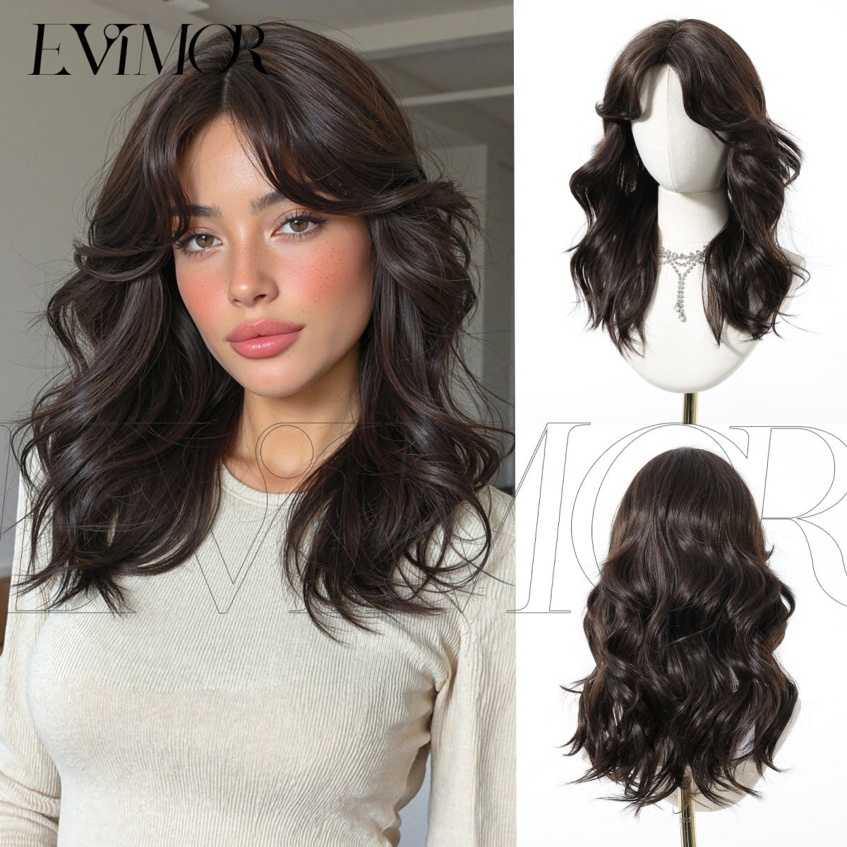 Wavy Medium Length Synthetic Hair Wig