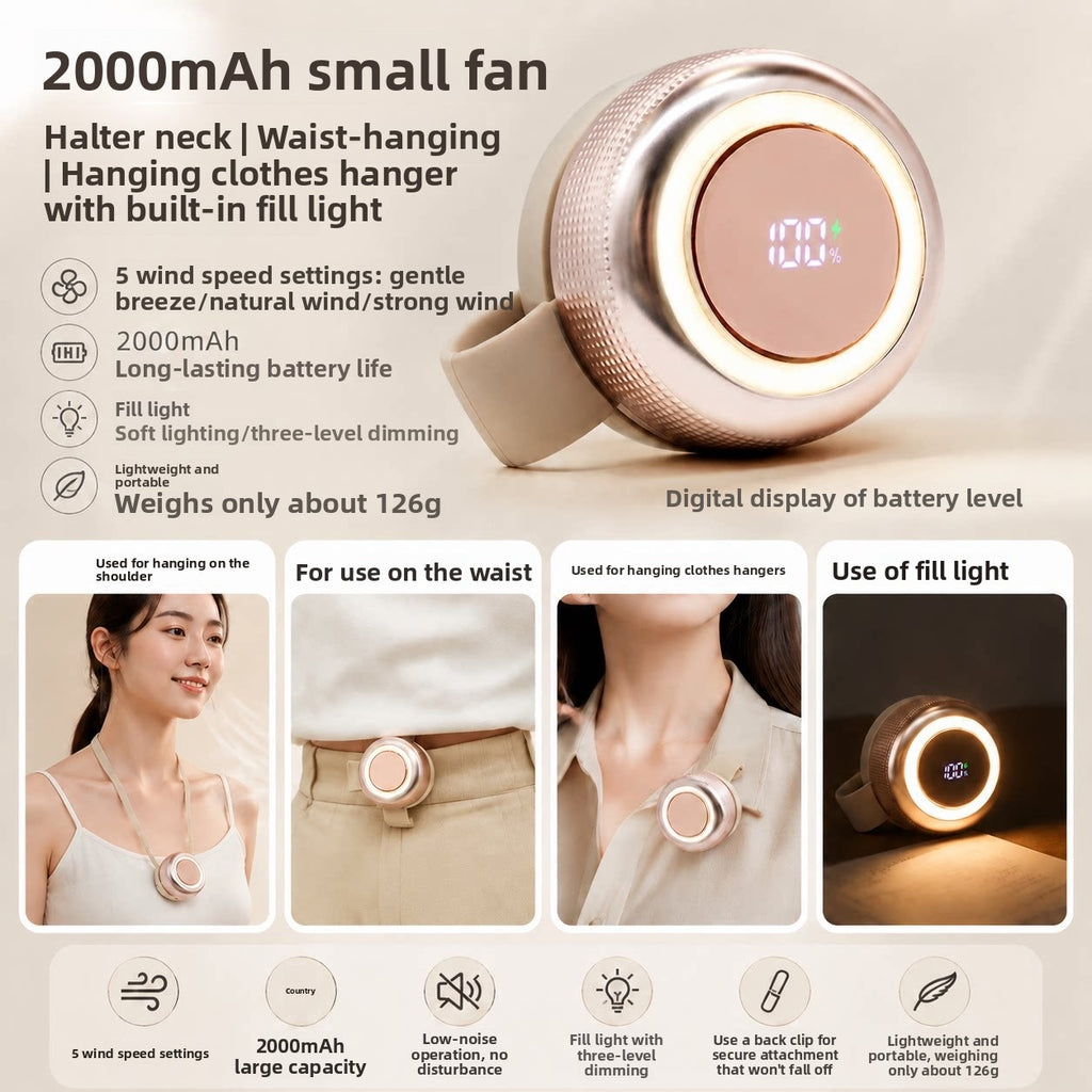 Portable USB Rechargeable Neck Fan