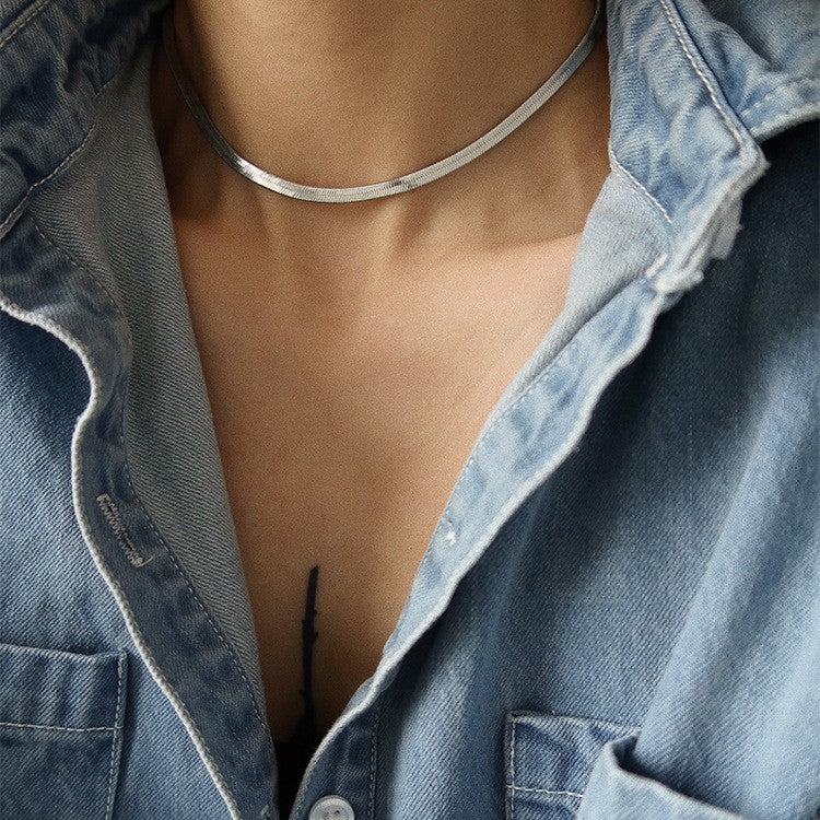 Titanium Steel Color-Preserving Small Mirror Necklace