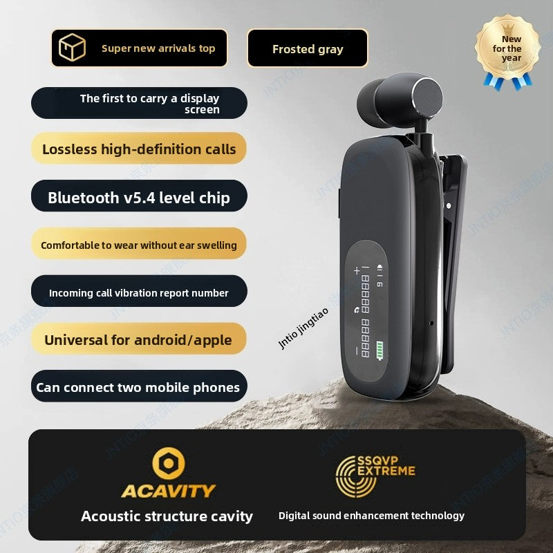 Clip-On Bluetooth Headset with Noise Cancellation