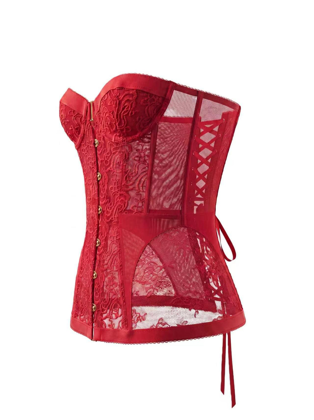 Women's Hollow Out Lace Strapless Slim Fit Corset Top