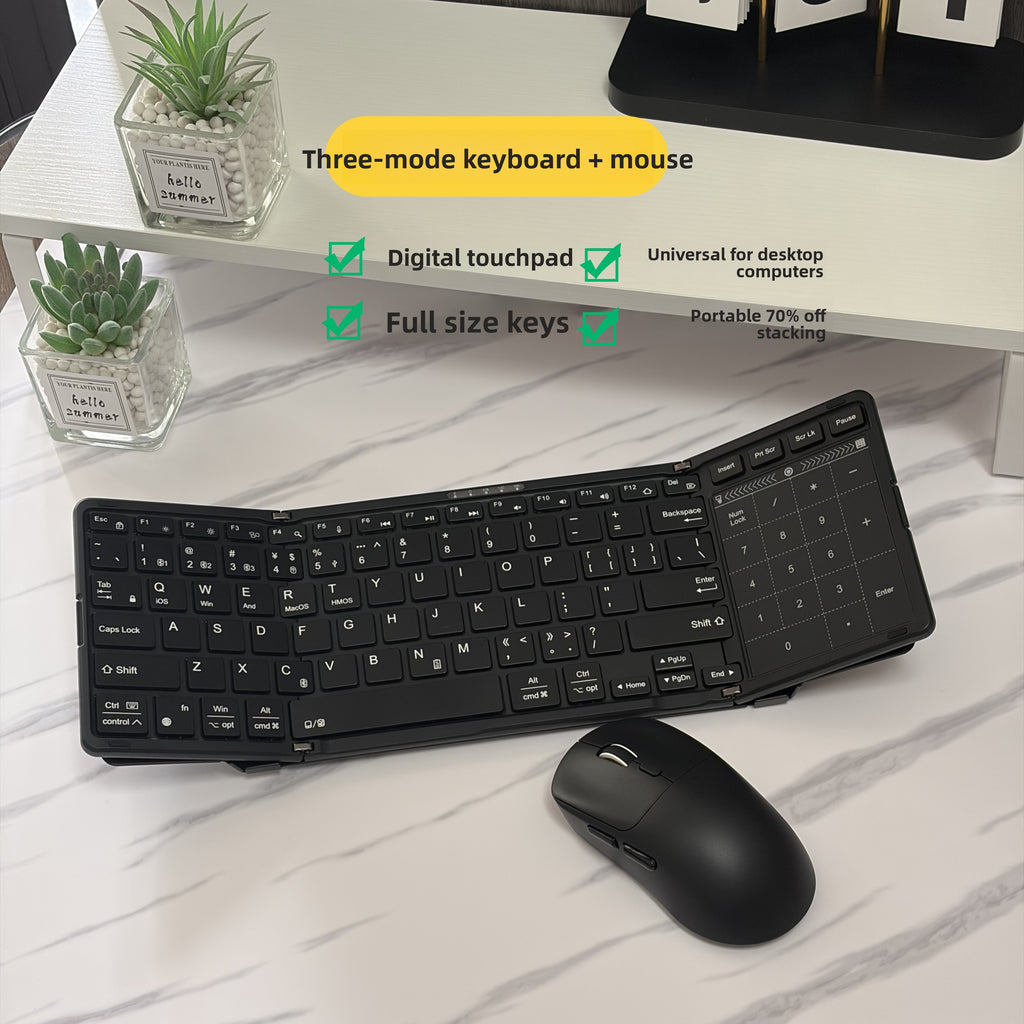Backlit Foldable Wireless Keyboard with Touchpad