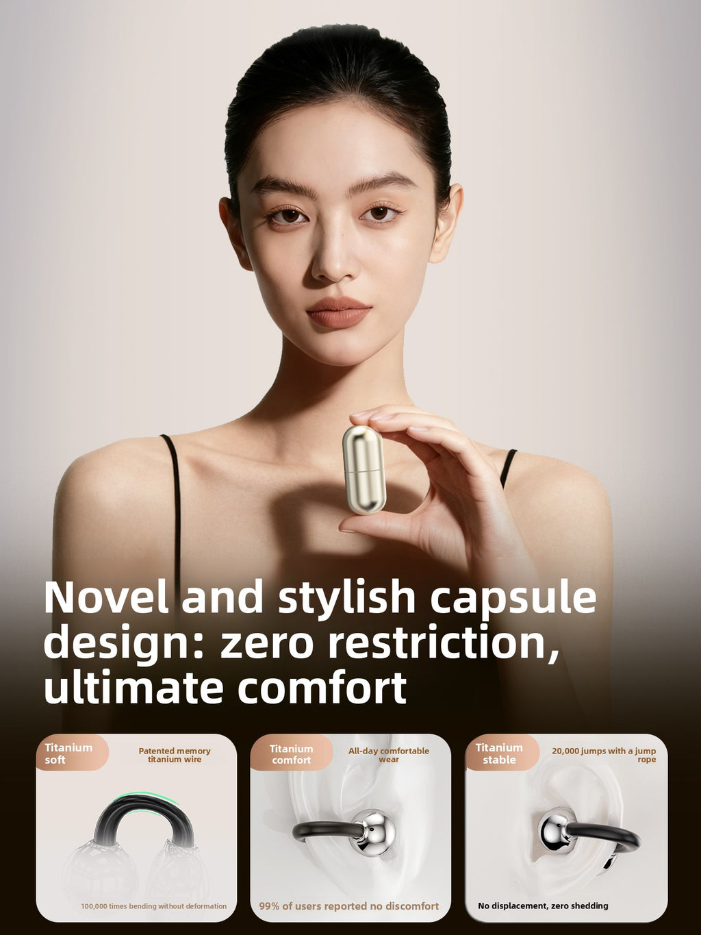 Wireless Clip-On Bluetooth Earphones with Noise Cancellation