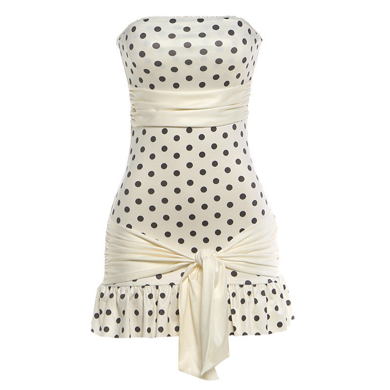 Polka Dot Slim Fit Tube Dress