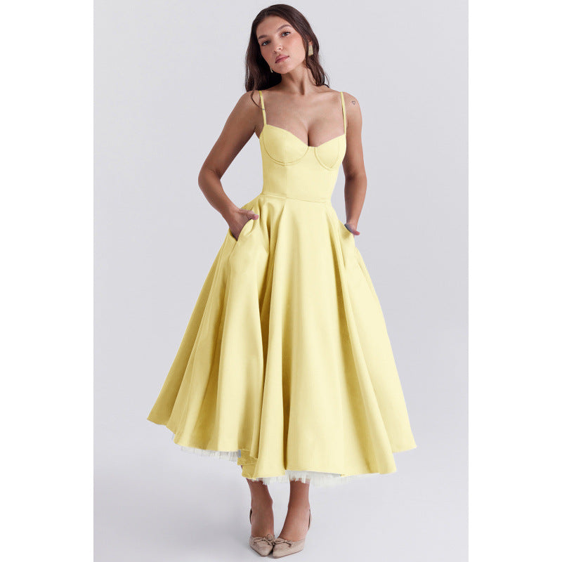 French Style Mesh Princess Dress with Flared Hem