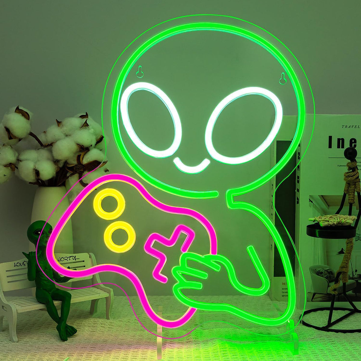 Alien UFO LED Neon Sign Light for Bedroom Game Room Bar Party Decoration