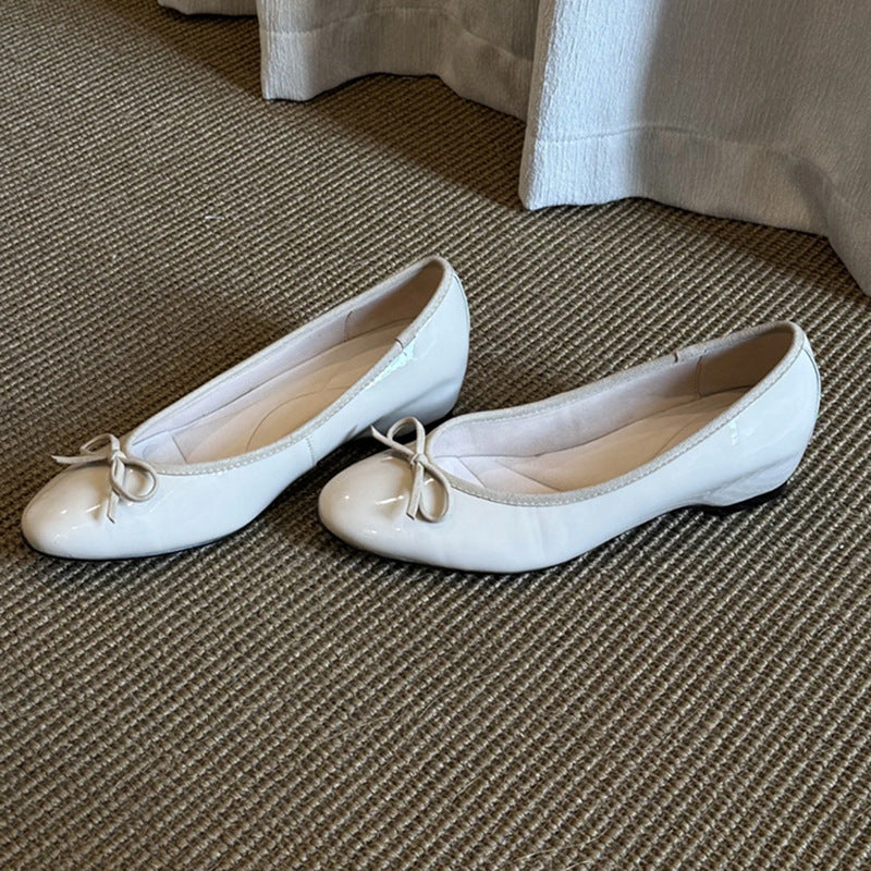 Round Toe Bowknot Ballet Flats