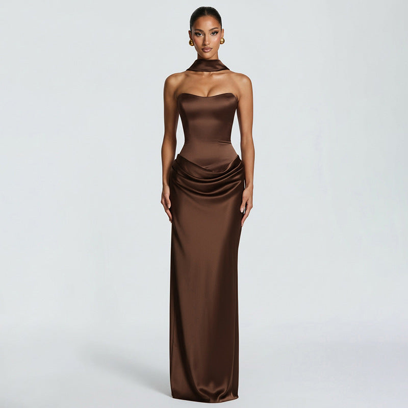 Elegant Sleeveless Patchwork Backless Bodycon Dress