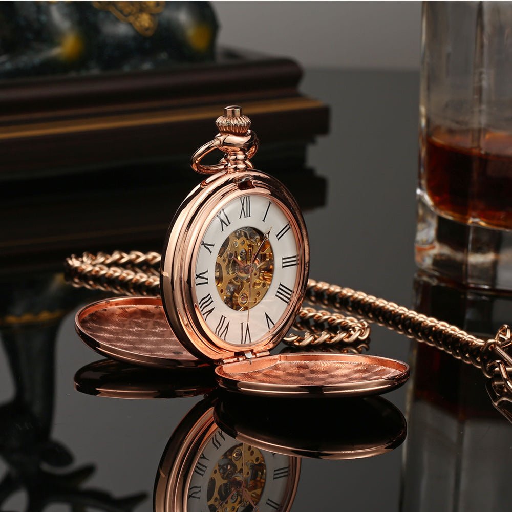 Retro Mechanical Pocket Watch Double Cover