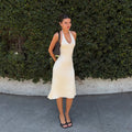 Women's Halter Neck Backless Twist Bodycon Dress
