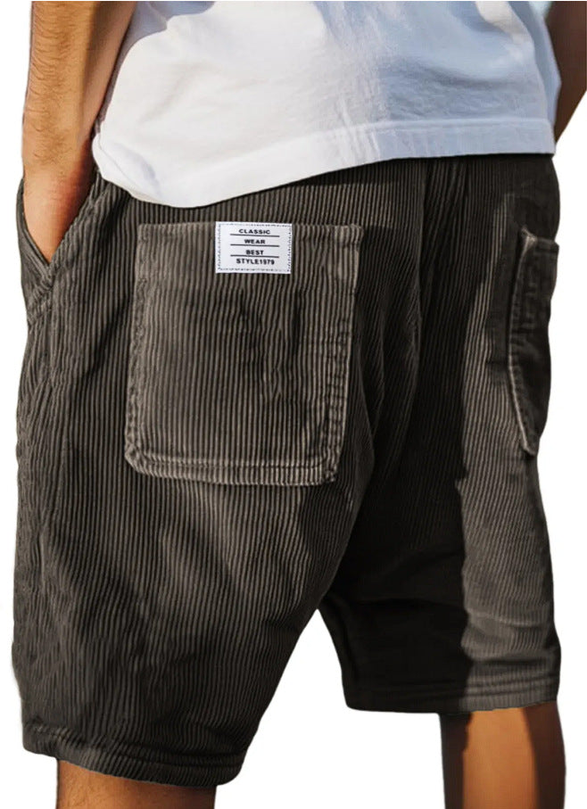 New Style Cross-Border Foreign Trade Men's Fashion American-Style Multi-Pocket Vintage Corduroy Shorts