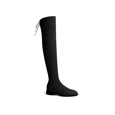 Womens Over Knee Suede Boots Elastic Thick Heel