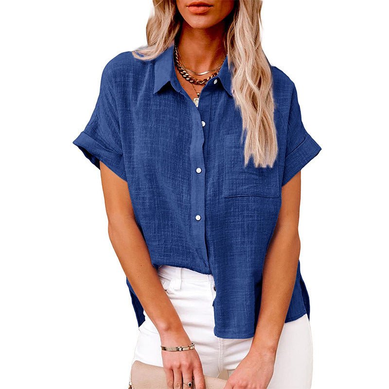 Womens Chiffon Short Sleeve Shirt