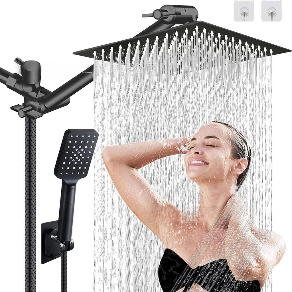 Stainless Steel Shower Set with 8 Functions and Extension Rod
