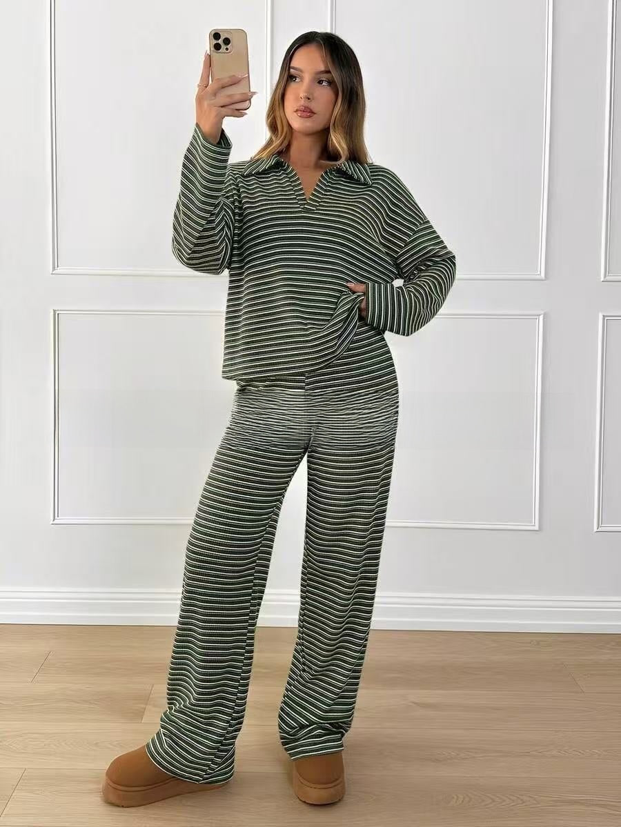 Striped Wide-Leg Pants