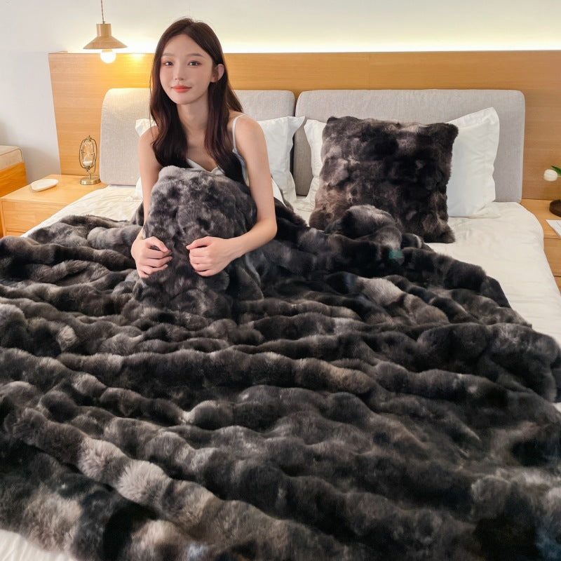 Double-Sided Tie-Dye Velvet Blanket
