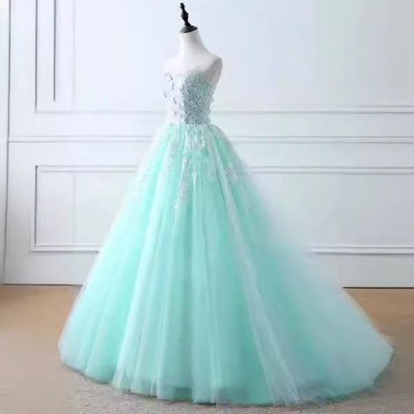 Strapless Applique Wedding Dress