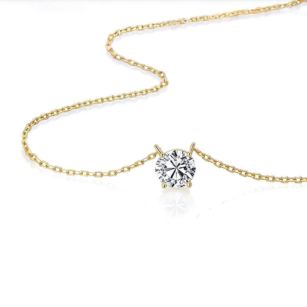 Sterling Silver Moissanite Heart Pendant Necklace
