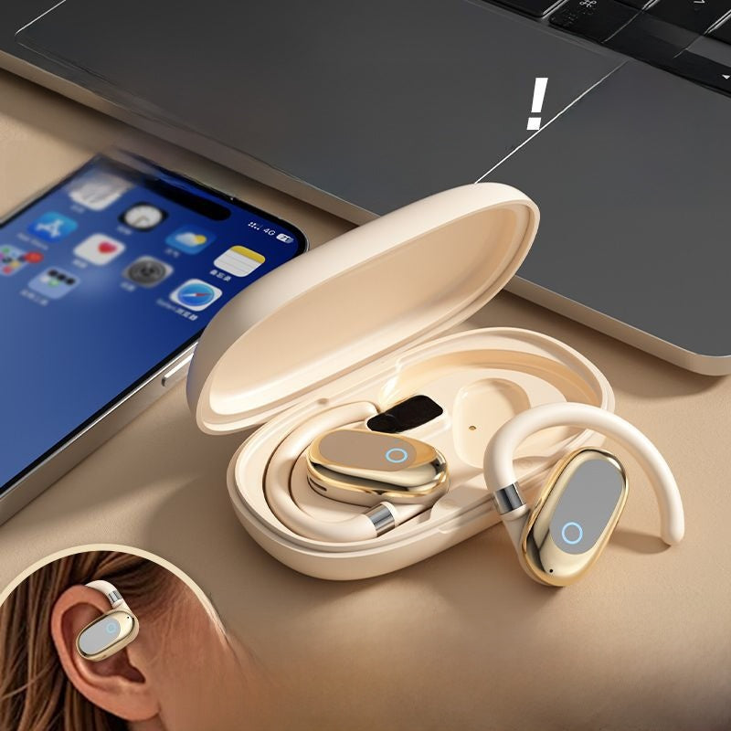 Open-Ear Bluetooth Headphones with Digital Display