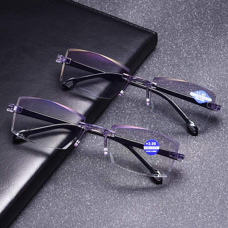 Frameless Blue Light Reading Glasses with Smart Zoom