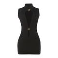 Sexy Hollow Slim Sleeveless Hip Skirt