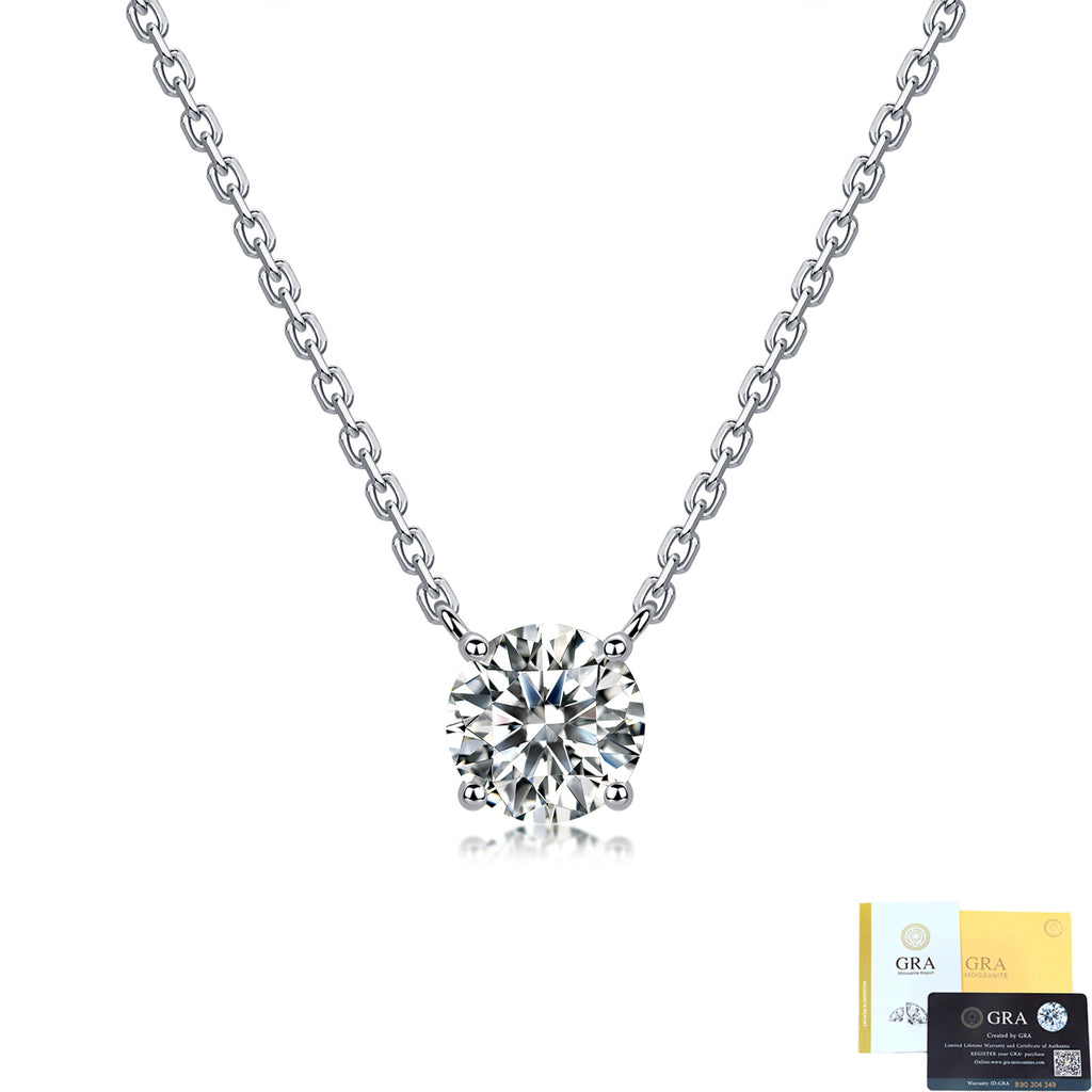 Sterling Silver Moissanite Pendant Necklace