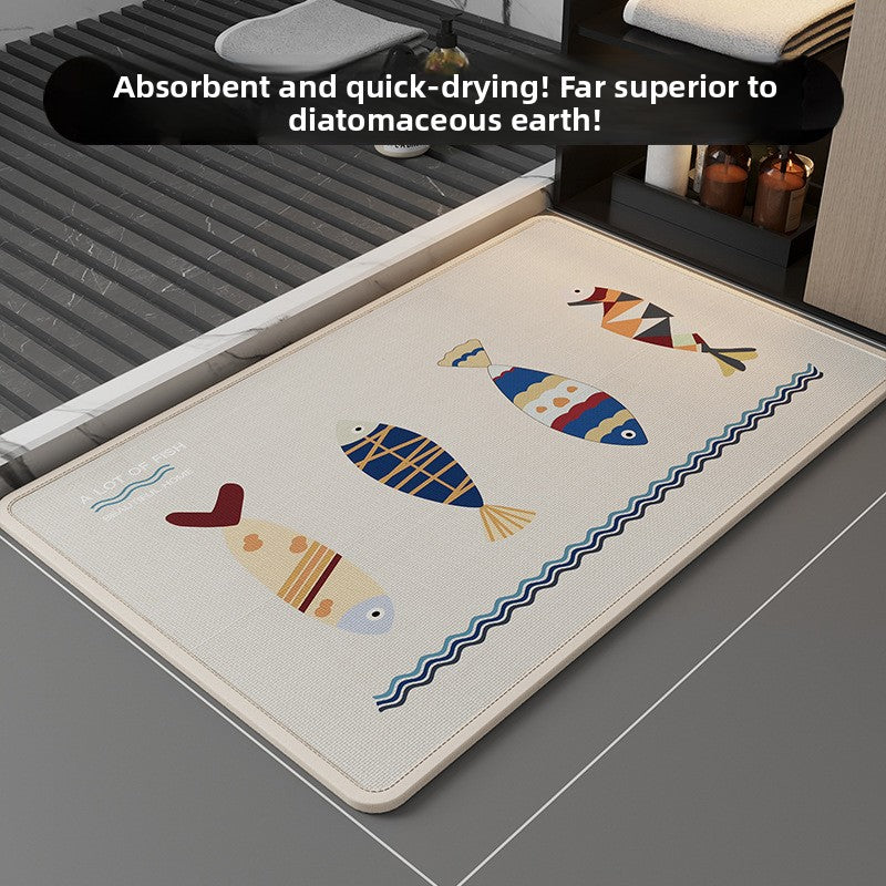 Cute Cartoon Bathroom Mat Absorbent Non-Slip Home Decor