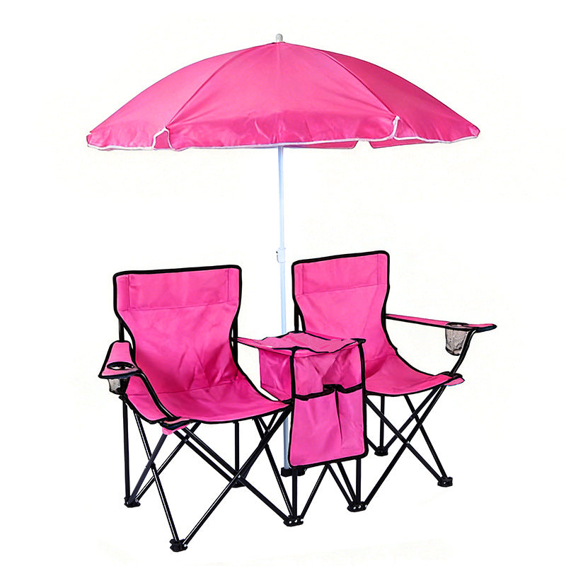 Portable Double Folding Chair with Sunshade