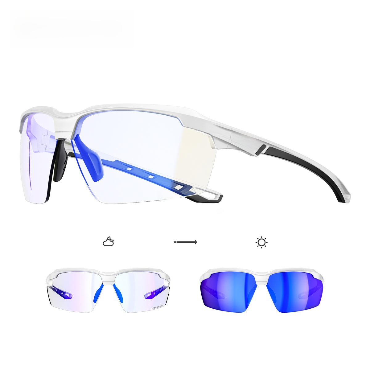 Photochromic Sports Sunglasses for Running Cycling Mountaineering