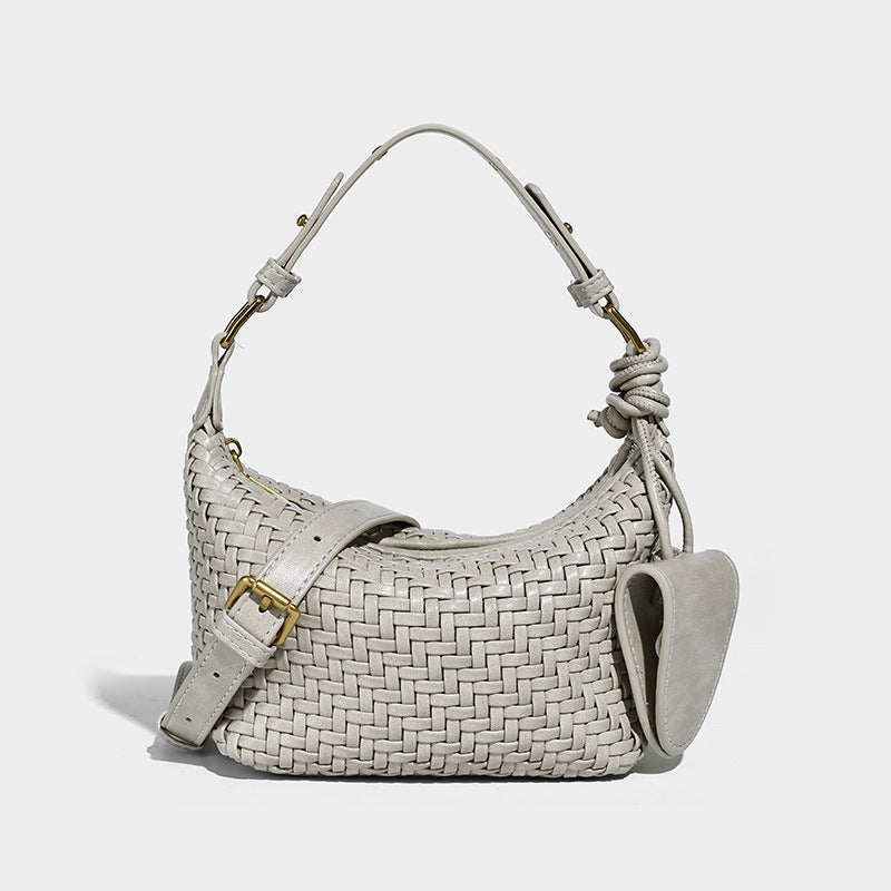 Hand-Woven PU Leather Crossbody Bag