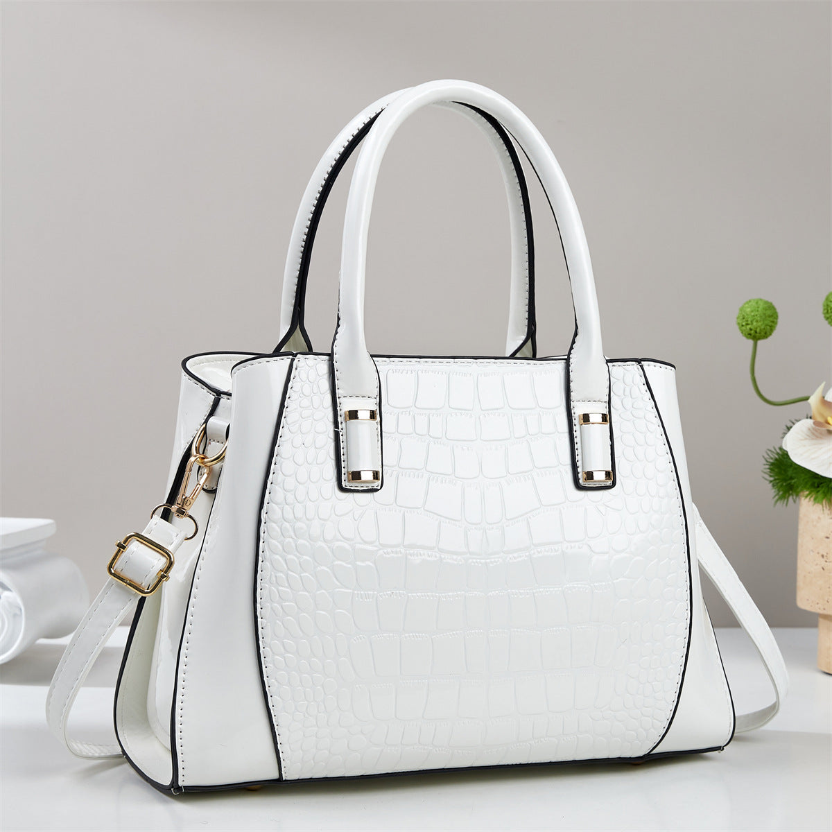 Fashion Crocodile Pattern PU Leather Shoulder Bag