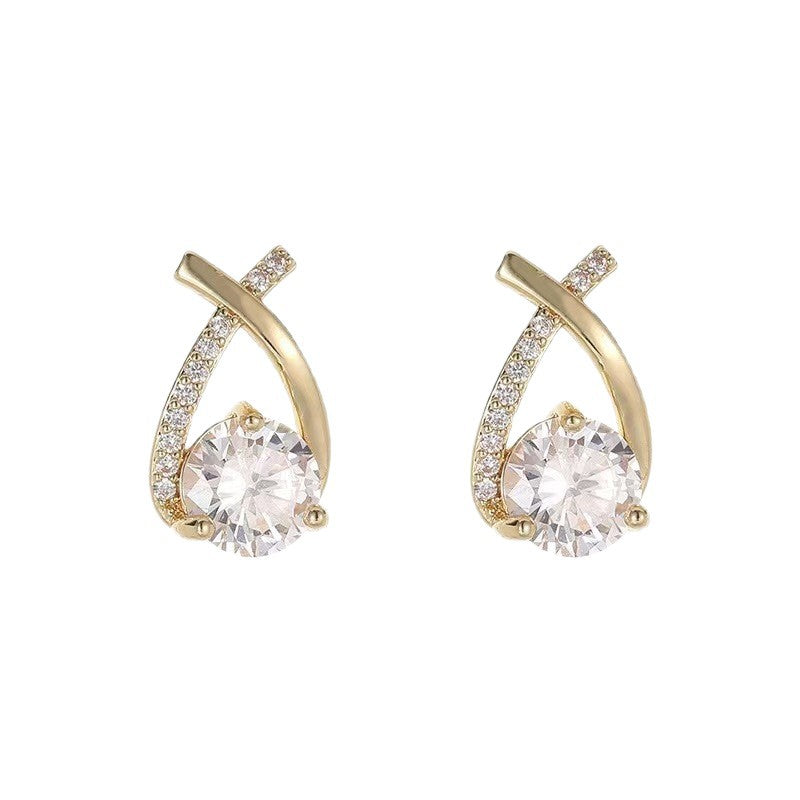 Geometric Diamond Cross Earrings
