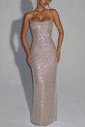 Sequin Sleeveless Evening Gown