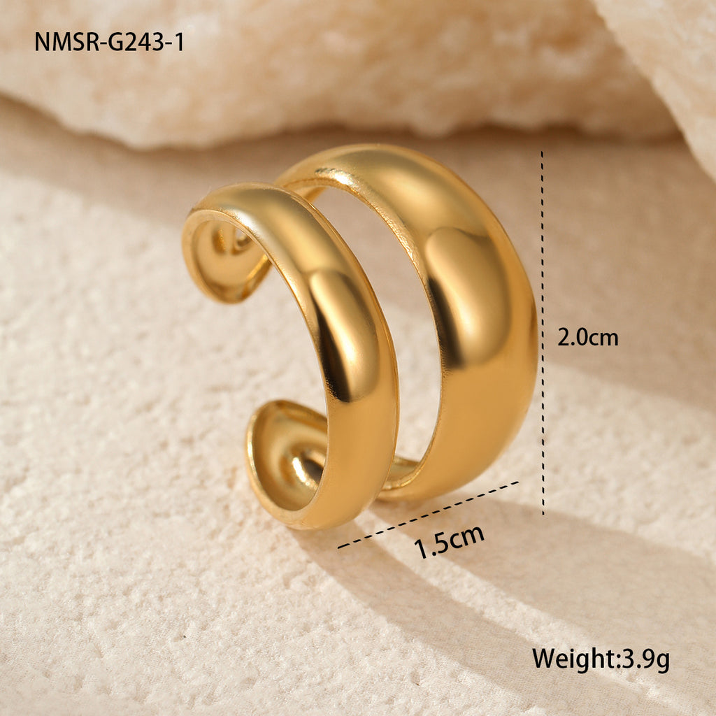 Stainless Steel Gold Plated Geometric Ring