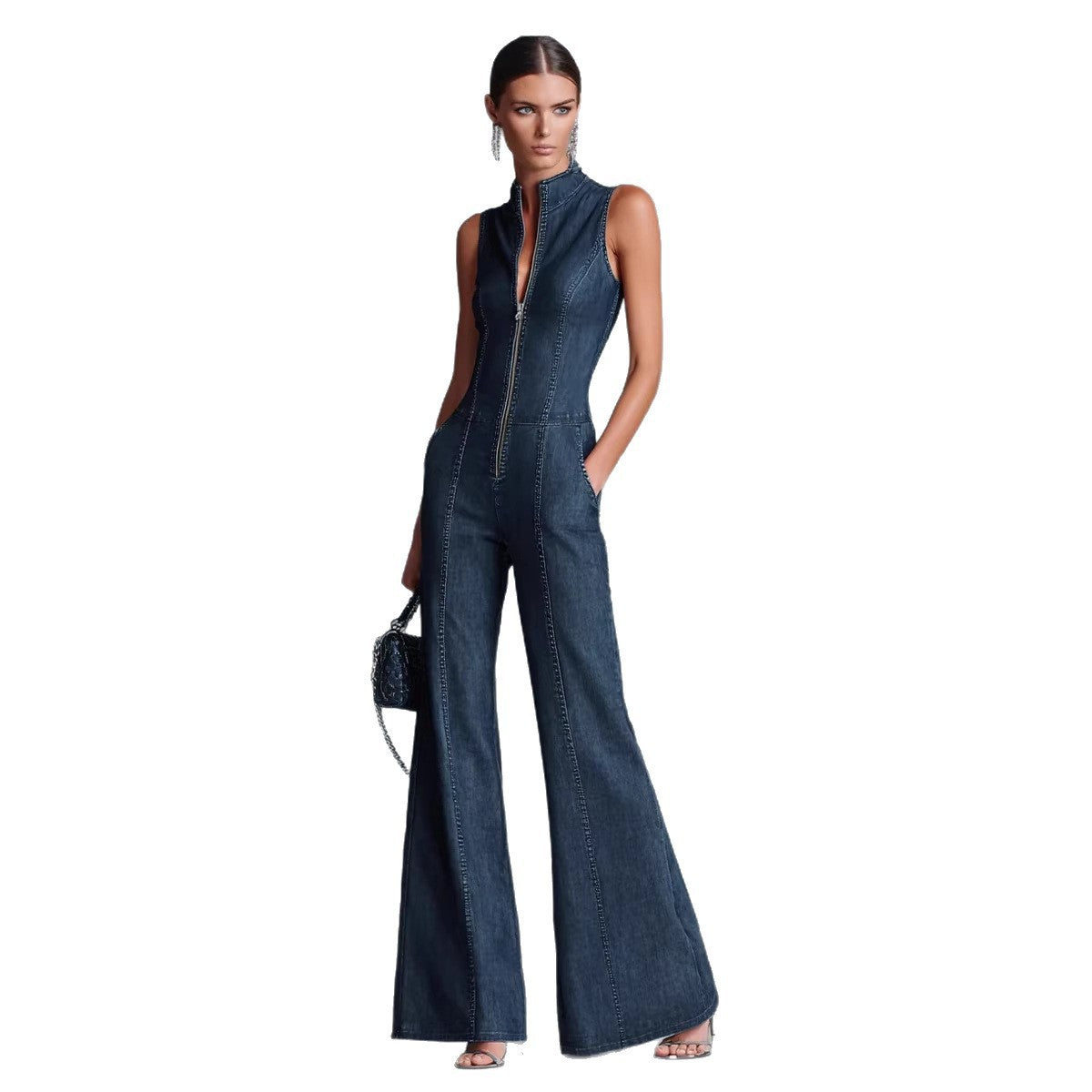 Womens Vintage Denim Jumpsuit