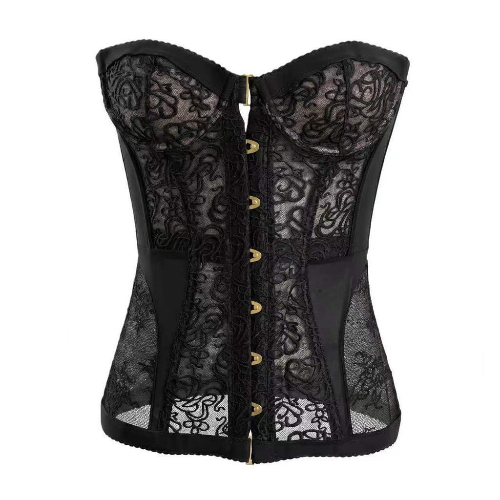 Women's Hollow Out Lace Strapless Slim Fit Corset Top