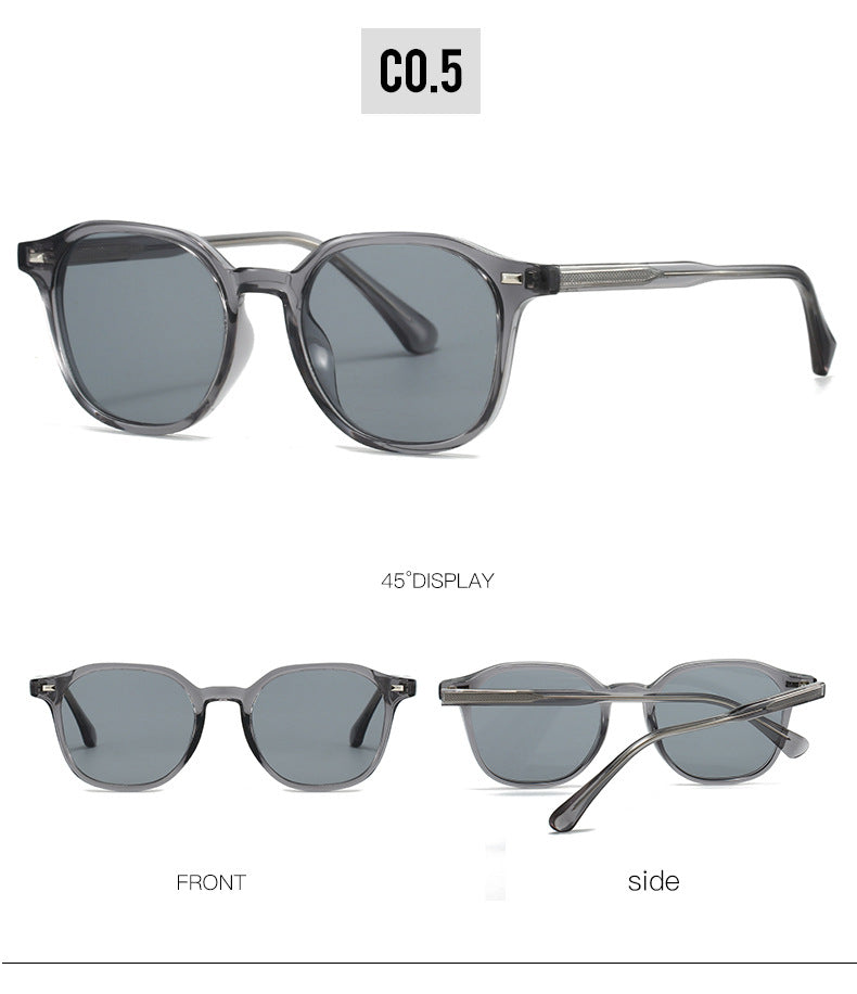 Retro Oval Frame Sunglasses with UV400 Protection