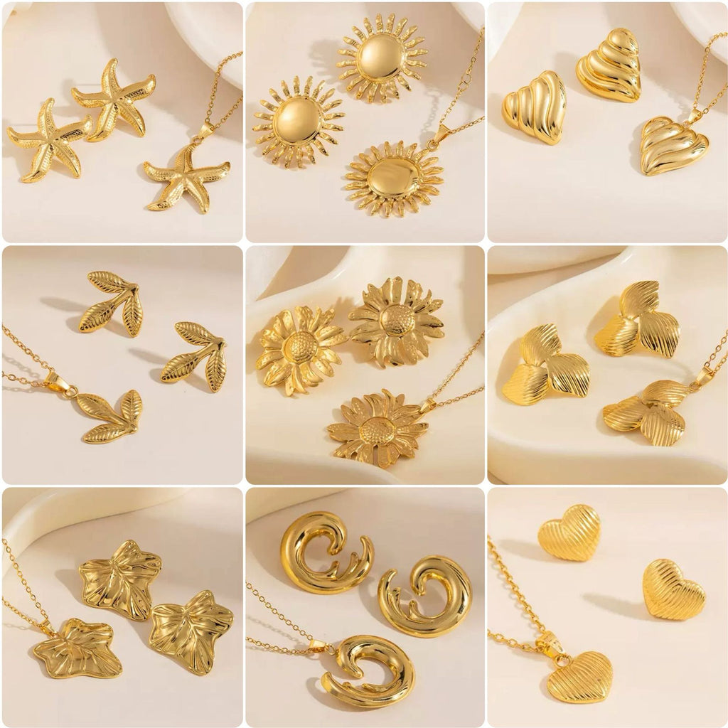 Stainless Steel Earrings and Necklace