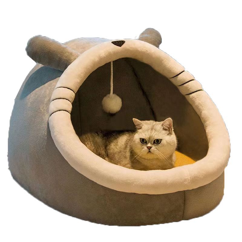 Soft Pet Bed Semi-Enclosed Design