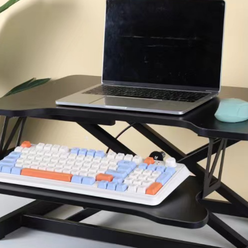 Pneumatic desktop computer desk