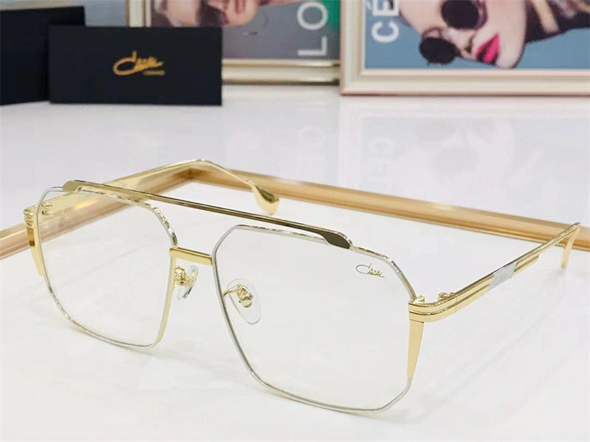 Metallic black full-frame glasses