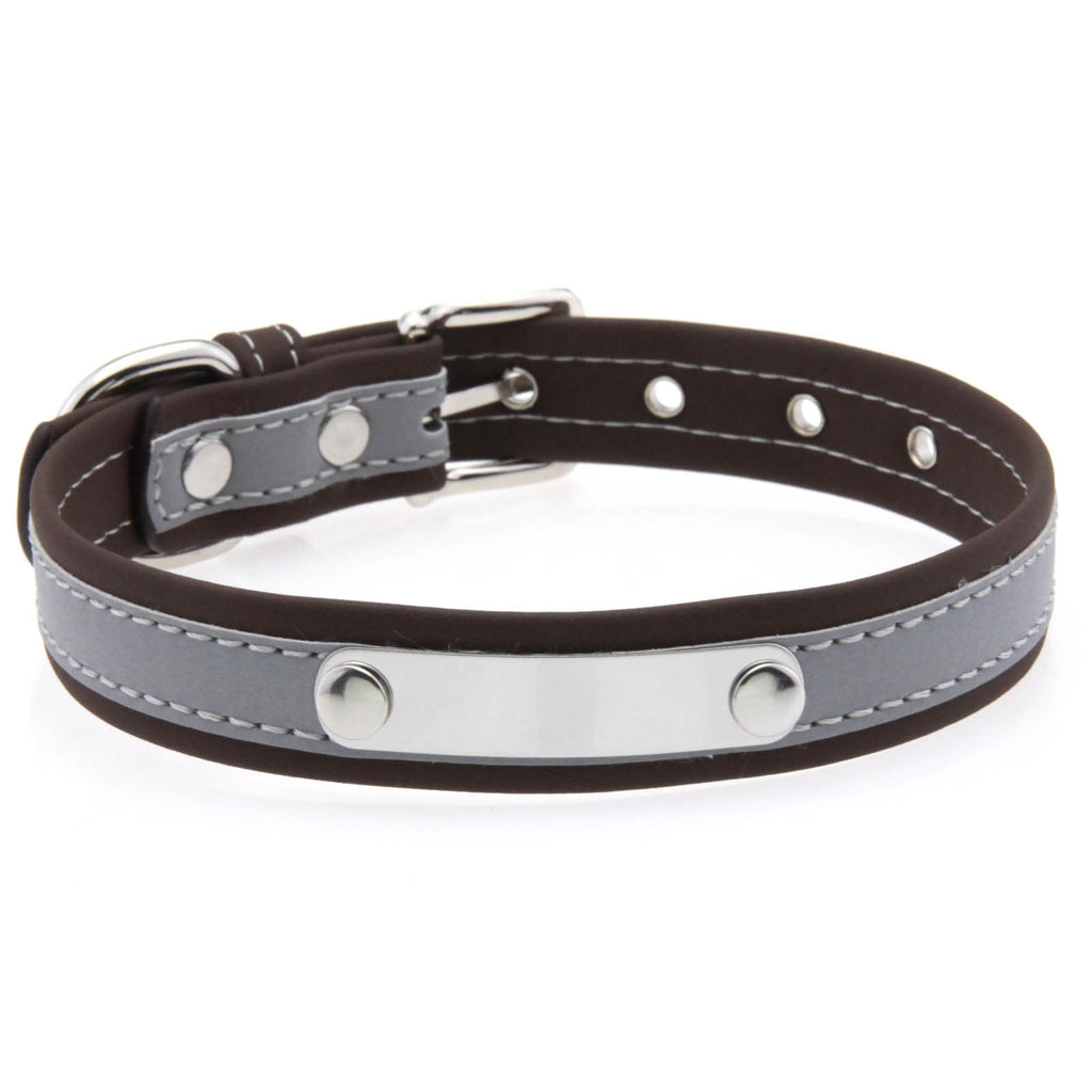 Stainless Steel Engraved Reflective Pet Collar with Leash
