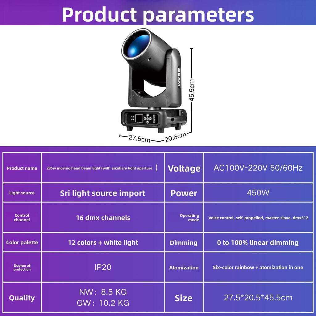 295W Moving Head Beam Light with Double Prism