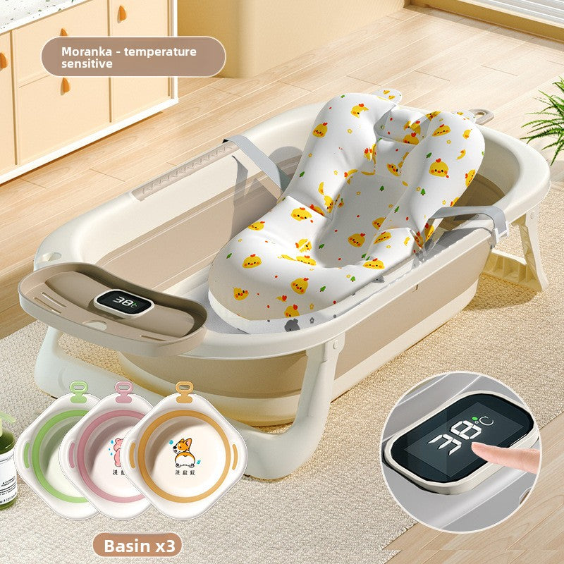 Temperature Sensing Baby Bathtub with Foldable Design