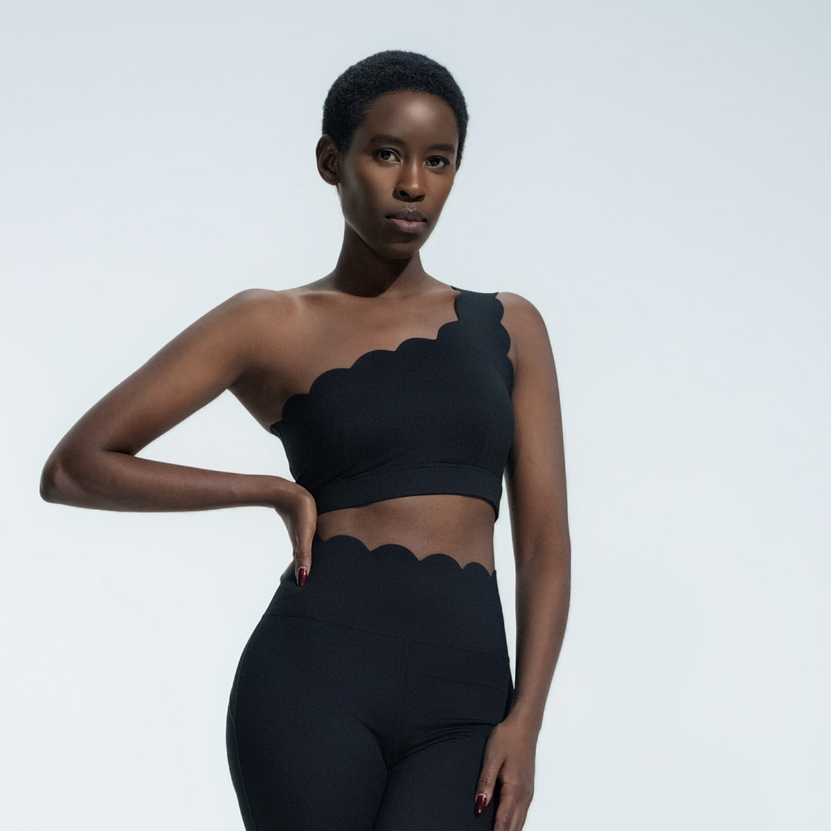 One-Shoulder Lace Fitness Yoga Set