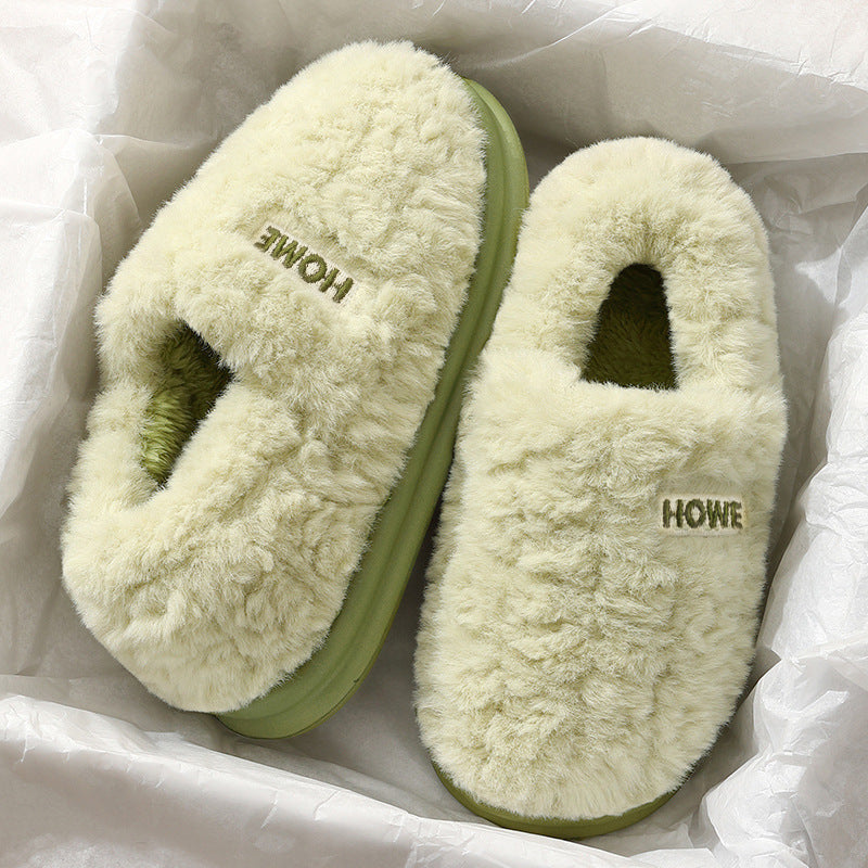 Womens Plush Winter Slippers with Heel Cover