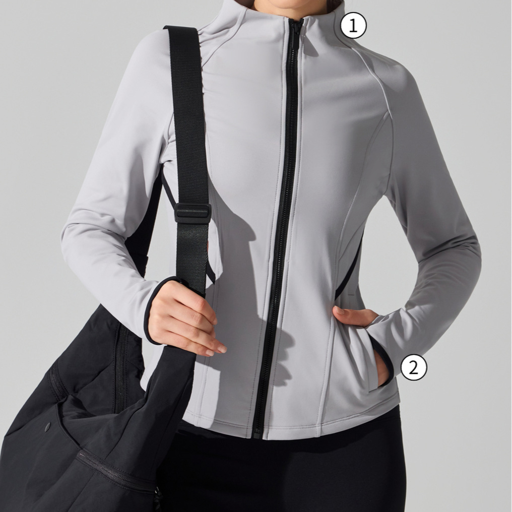Thermal fleece yoga jacket