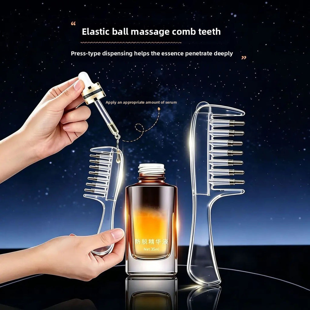 Roller Ball Scalp Liquid Guide Comb with Dropper for Hair Care